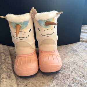 Cat & Jack Unicorn Boots - Pink and Cream